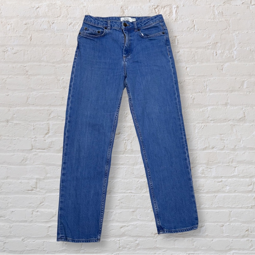 Paris Atelier & Other Stories Bright Blue Wash Straight Leg Jeans Sz 27